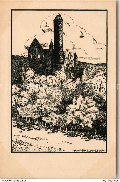 Hornberg Altensteig Schloss Hornberg Federzeichnung Raasch