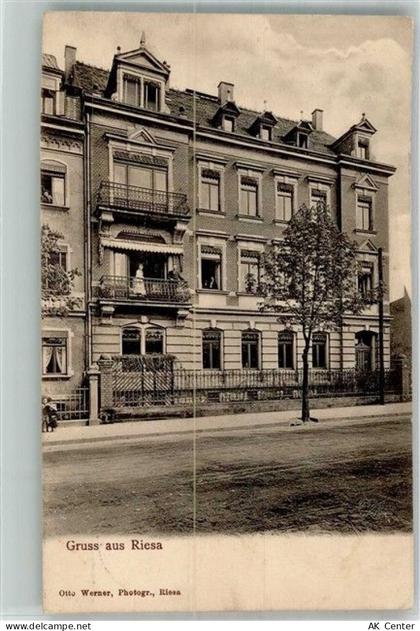 01587 O8400 Riesa Foto AK Wohnhaus in Riesa - 13590267