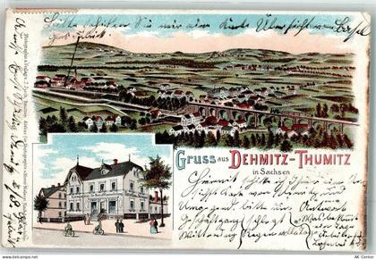 01877 O8503 Demitz-Thumitz Lithographie Eisenbahnviadukt Klemptnerei Bah... - 13625909