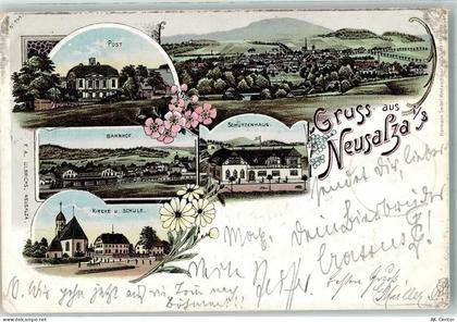 02742 O8713 Neusalza-Spremberg 1898 Lithographie Post Bahnhof Schützenha... - 13636193