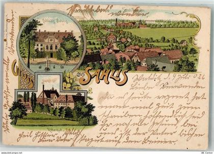 04655 O7234 Kohren-Sahlis Lithographie Schloss Rittergut Landpost Wenigo... - 13638904