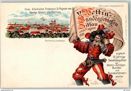 06198 O4114 Wettin Lithographie V. Bundesschiessen August 1902 10 jährig... - 13616998