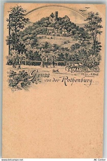 06537 O4712 Kelbra 1894 Lithographie Vorläufer Druck um 1890 Burgruine R... - 13671621