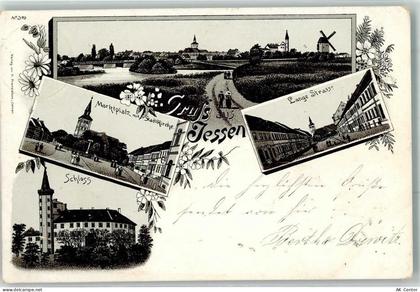 06917 O7940 Jessen Elster 1904 Lithographie Marktplatz Stadtkirche Windm... - 13622103