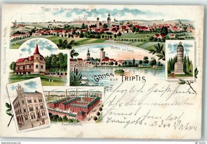 07819 O6712 Triptis 1900 Lithographie Hoker-Schlößchen Pozellanfabrik Ra... - 13627827