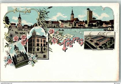 07819 O6712 Triptis Lithographie Marktplatz Kriegerdenkmal Rathaus Porze... - 13626334