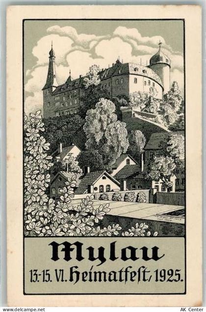 08499 O9803 Mylau 1925 Lithographie Heimatfest Mylau 1925 Burg Mylau sig... - 13663185