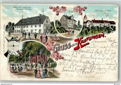 09212 O9611 Kaufungen b Glauchau Lithographie Gasthaus Kaufungen Garten ... - 13629308