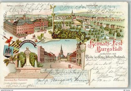 09217 O9112 Burgstädt , Sachs 1904 Lithographie Heimatfest Burgstädt Sta... - 13656074