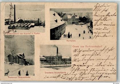 09235 O9135 Burkhardtsdorf 1908 Gebrauchsspuren Strumpffabrik Drechel Ga... - 13630867