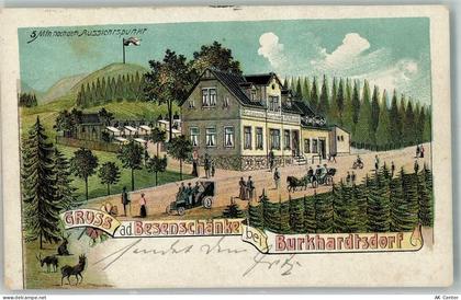 09235 O9135 Burkhardtsdorf 1909 Lithographie Gasthaus Besenschänke - 13647969
