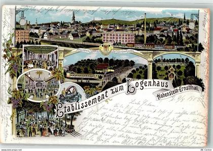 09337 O9270 Hohenstein-Ernstthal 1903 Lithographie Etablissement zum Log... - 13627989