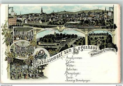 09337 O9270 Hohenstein-Ernstthal Lithographie Gasthaus Etablissement Zum... - 13611980