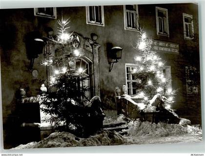 09419 O9377 Thum , Erzgeb - Rathaus Weihnachtsbäume Nachtaufnahme - 39391426