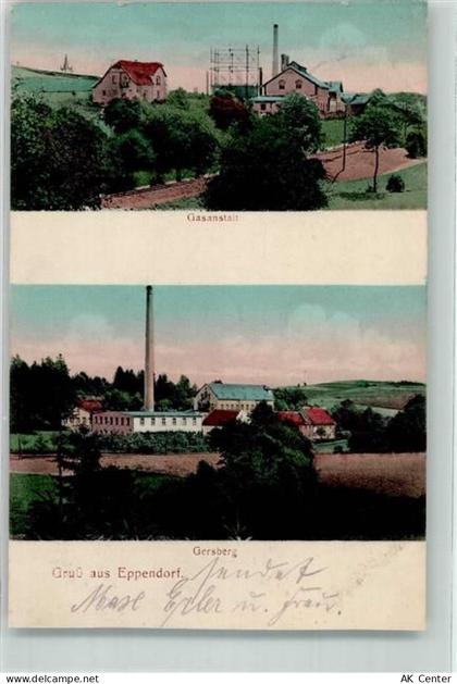 09575 O9394 Eppendorf 1918 - Gaswerk Gersberg Bahnpost Hetzdorf-Eppendor... - 13630332