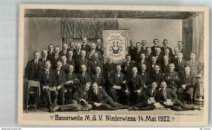 09577 O9387 Niederwiesa 1922 Foto AK Männer Gesangsverein Niederwiesa Ba... - 13665596