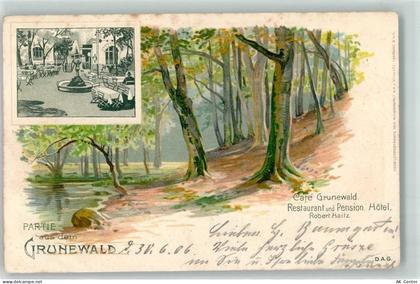 10115 W1000 Grunewald 1906 Lithographie Gasthaus Cafe Grunewald - 13263691