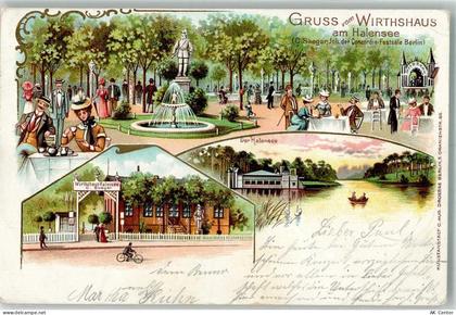 10115 W1000 Halensee 1900 Gebrauchsspuren Lithographie Gasthaus am Halen... - 13563127