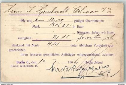 10115 W1000 Lankwitz 1906 - Drucksache Quittung M.B. Rodsenthal & Co - 39455792