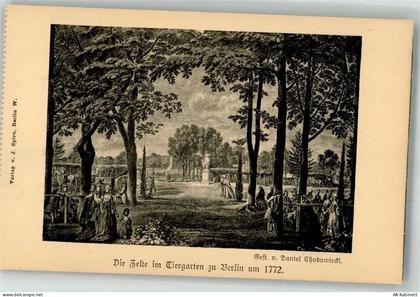10115 W1000 Tiergarten - sign. Chodowicki, D. Stich auf AK Tiergarten um... - 38028039