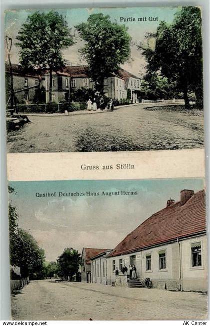 14728 O1831 Stölln b Rhinow 1919 - Dorfstraße Gasthaus Deutsches Haus - 13656149