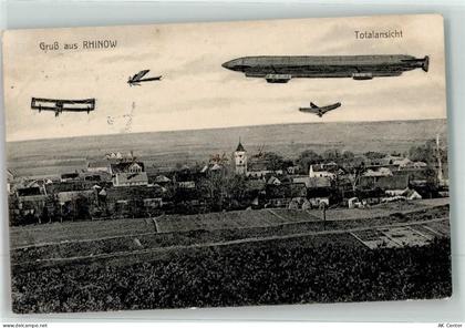 14728 O1833 Rhinow 1913 Fotomontage AK Zeppelin Flugzeuge - 13625188