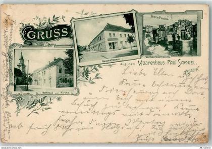 14943 O1711 Trebbin 1902 - Rathaus Kirche Geschäftshaus Warenhaus Kaufha... - 13610615