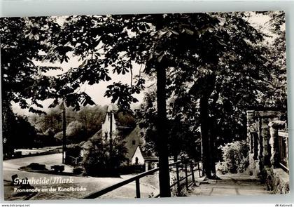 15537 O1252 Grünheide , Mark Foto AK Promenade an der Kanalbrücke - 39462458