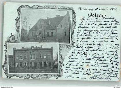 16230 O1301 Golzow b Eberswalde 1901 - Bahnhof Gasthaus Lemke Bahnpost Z... - 13664600