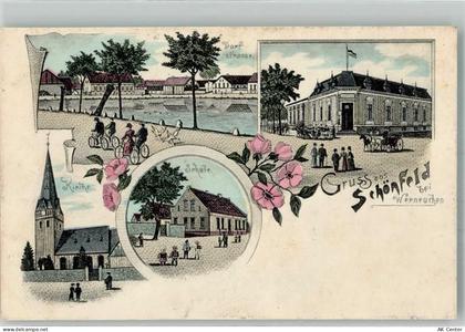 16356 O1298 Werneuchen 1907 - Schönfeld Dorfstraße Kirche Schule Gasthau... - 13648605