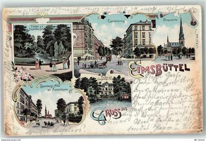 20095 W2000 Eimsbüttel 1899 Lithographie Park Eppendörferweg Christuskir... - 13606886