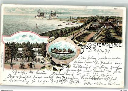 24235 W2304 Laboe Lithographie Hotel Laboe Hafen Ruderboot - 13513630
