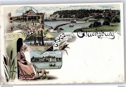 24960 W2392 Glücksburg (Ostsee) Lithographie Schloss Glücksburg Hotel St... - 51481228