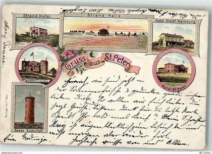 25826 W2252 St. Peter-Ording 1899 Lithographie Hotel Wilhelminenhöhe Str... - 13642345