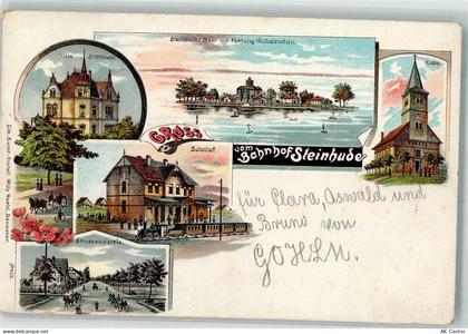 31515 W3053 Steinhude 1905 Lithographie Bahnhof Steinhude Villa Bretthau... - 13633228
