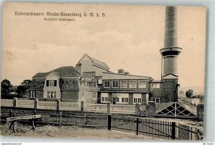 32278 W4983 Kirchlengern 1915 Foto AK Elektrizitätswerk m Kraftwerk Kirc... - 13637212
