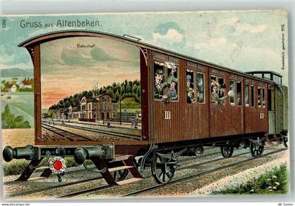 33184 W4791 Altenbeken 1903 Lithographie Bahnhof Personenwagon koloriert... - 13625679