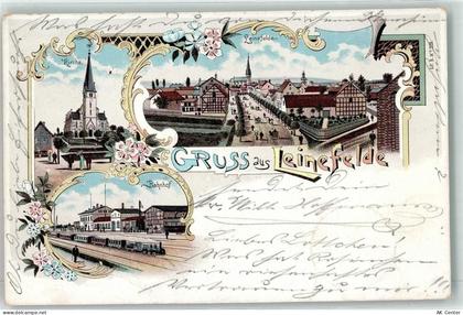 37327 O5600 Leinefelde 1897 Lithographie Kirche Bahnhof Eisenbahn - 13618738