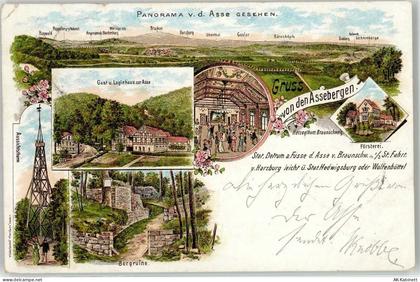 38329 W3341 Asse 1897 Lithographie Aussichtsturm Gasthaus zur Asse Först... - 51889822
