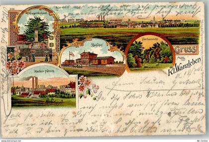 39164 O3105 Klein Wanzleben 1901 Lithographie Bahnhof Zuckerfabrik Krieg... - 13645878