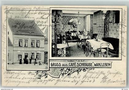 39164 O3120 Wanzleben 1906 - Cafe Schraube Gastraum - 13637497