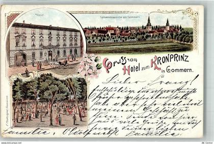 39175 O3104 Gommern Lithographie Hotel Zum Kronprinz - 13635217