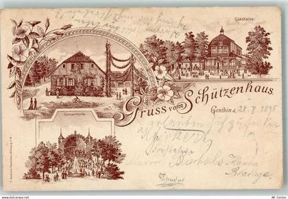 39307 O3280 Genthin 1898 Lithographie Gasthaus Schützenhaus Konzerthalle... - 13635445