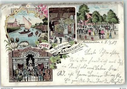 39340 O3240 Neuhaldensleben OT Haldensleben 1901 Lithographie Gondel Bad... - 13619281