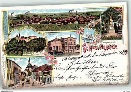 39397 O3237 Schwanebeck b Oschersleben 1899 Lithographie Hursburg Breite... - 13610757