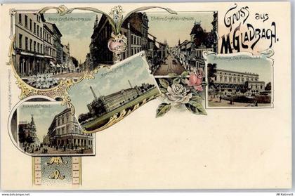 41061 W4050 Mönchengladbach Lithographie Crefelderstrasse Straßenbahn Ba... - 51444129