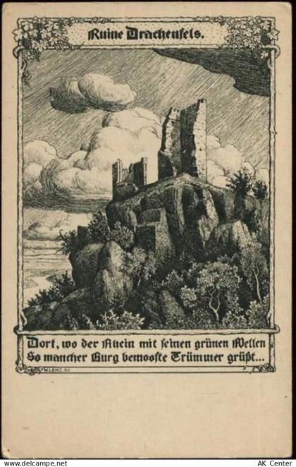 53639 W5330 Königswinter um 1920/30 - Königswinter: Ruine Drachenfels, N... - 20036817