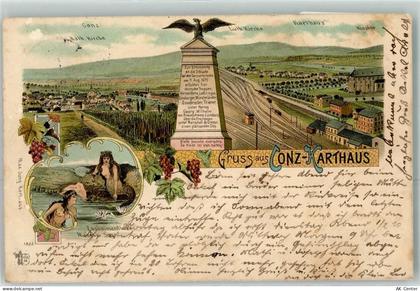 54329 W5503 Konz 1898 Gebrauchsspuren Karthaus Nixe Meerjungfrau Ehrenma... - 13613299