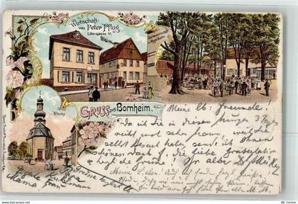 60308 W6000 Bornheim 1904 Lithographie Gasthaus Peter Pflug Löbersgasse ... - 13621057