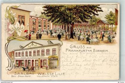 60308 W6000 Bornheim 1911 Lithographie Saalbau Weisse Lilie Jean Herz - 13621058